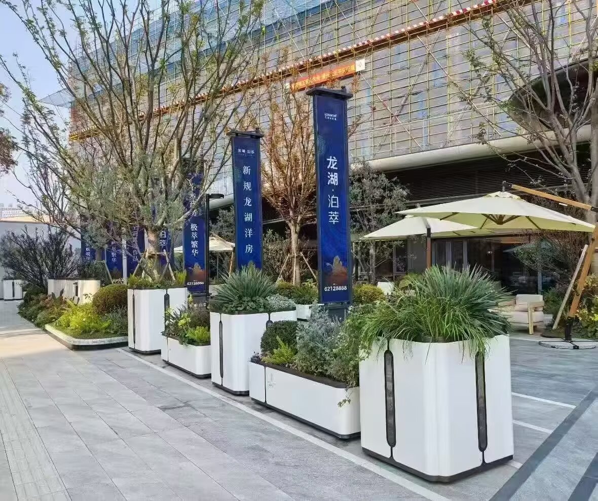 邢台花箱定制项目：泉州星灿家具有限公司标杆工程案例——邢台龙湖·泊萃示范区景观花箱定制